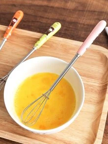 1pc Random Color Egg Beater, Cartoon Cute Whisk For Household - Multicolor - View 2