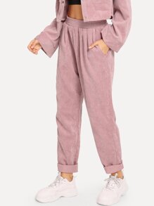 Slant Pocket Elastic Waist Pants