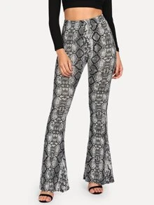 SHEIN Unity 蛇紋印花傘狀下擺褲子 - 彩色 - 查看 4