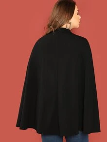 SHEIN Abrigo tipo capa con botones - Negro - Ver 2