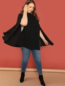 SHEIN Abrigo tipo capa con botones - Negro - Ver 5