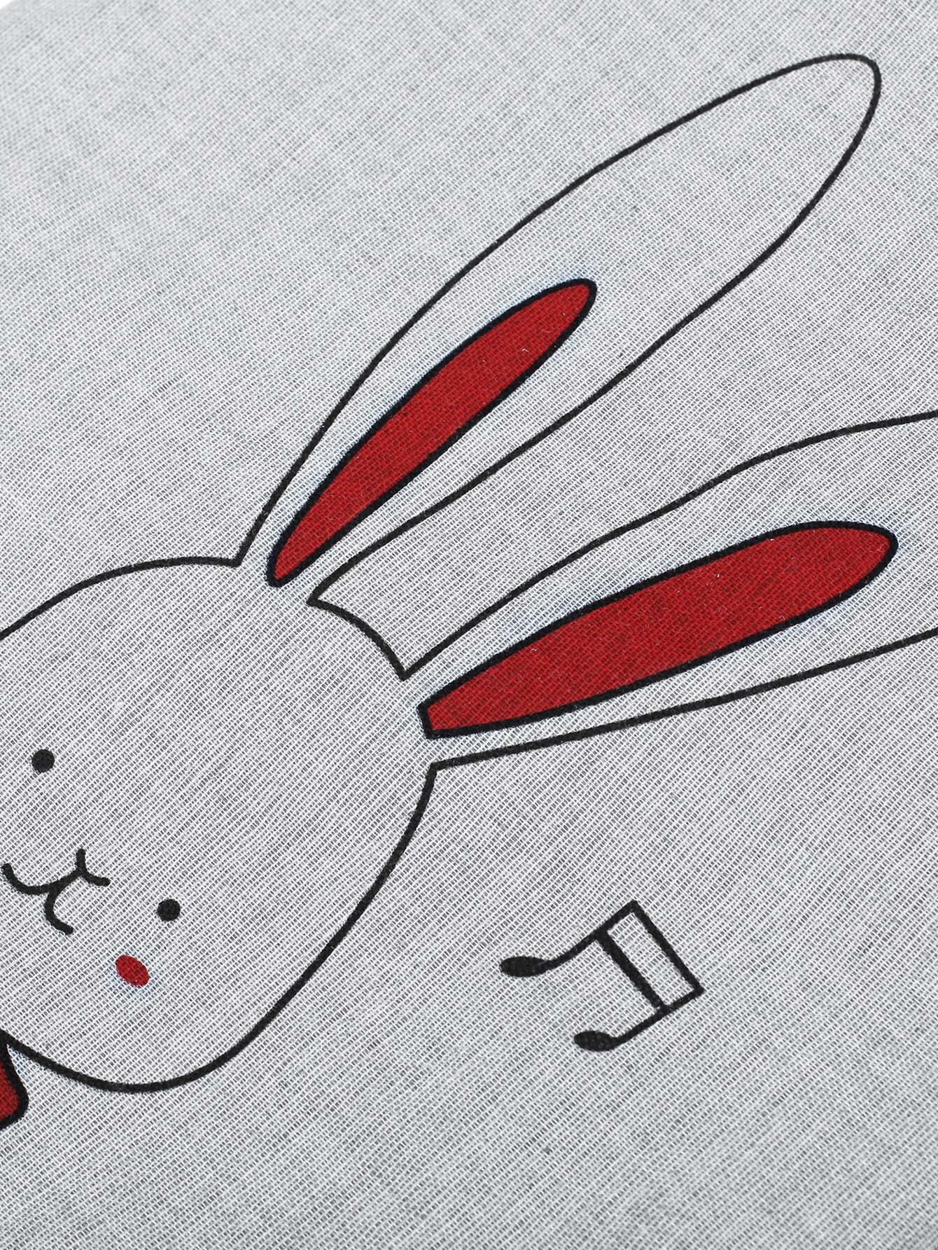 & tote bag preppy preppy white double handle large animal rabbit