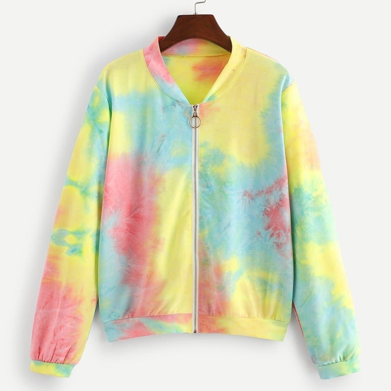 

Tie Dye Zip-Up Jacket, Multicolor
