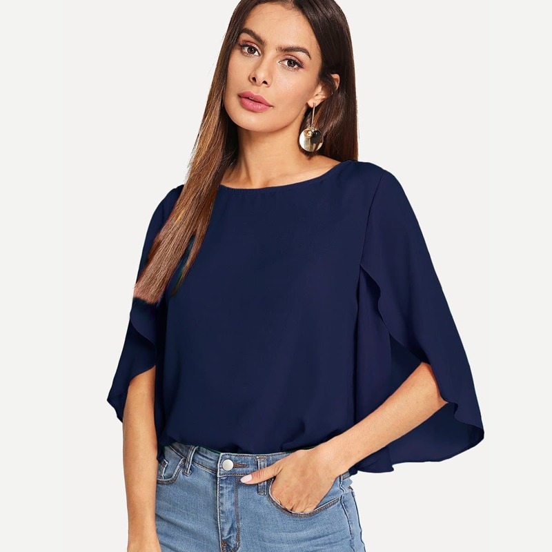 

Solid Cape Top, Navy