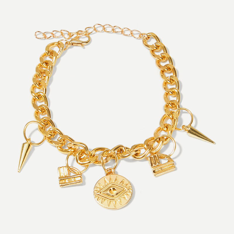 

Round Charm Chain Bracelet 1pc, Gold