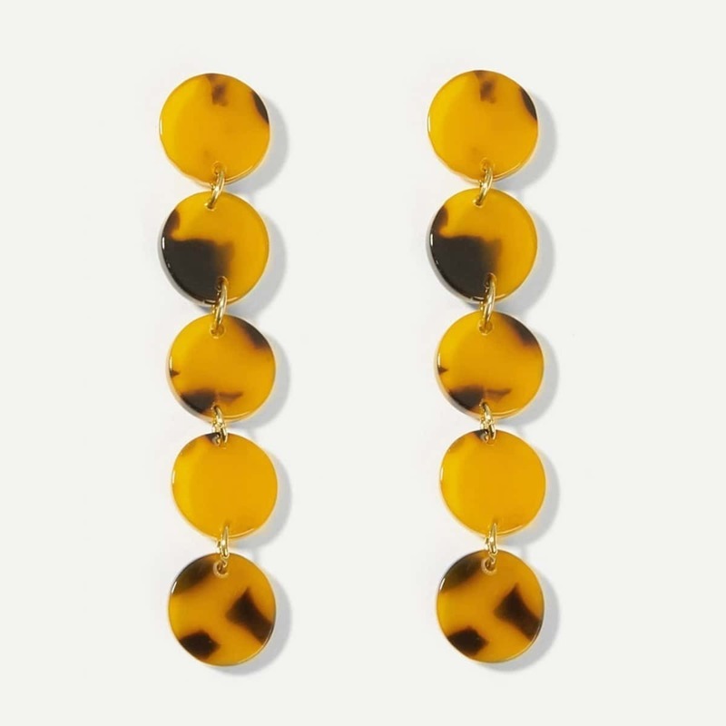 

Leopard Pattern Round Drop Earrings 1pair, Multicolor