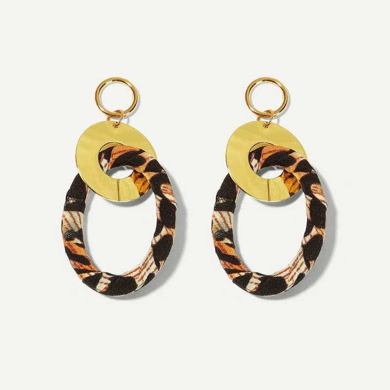 

Link Floral Hoop Drop Earrings 1pair, Multicolor