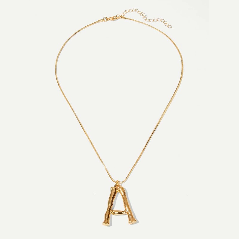 

Letter Pendant Chain Necklace, Gold