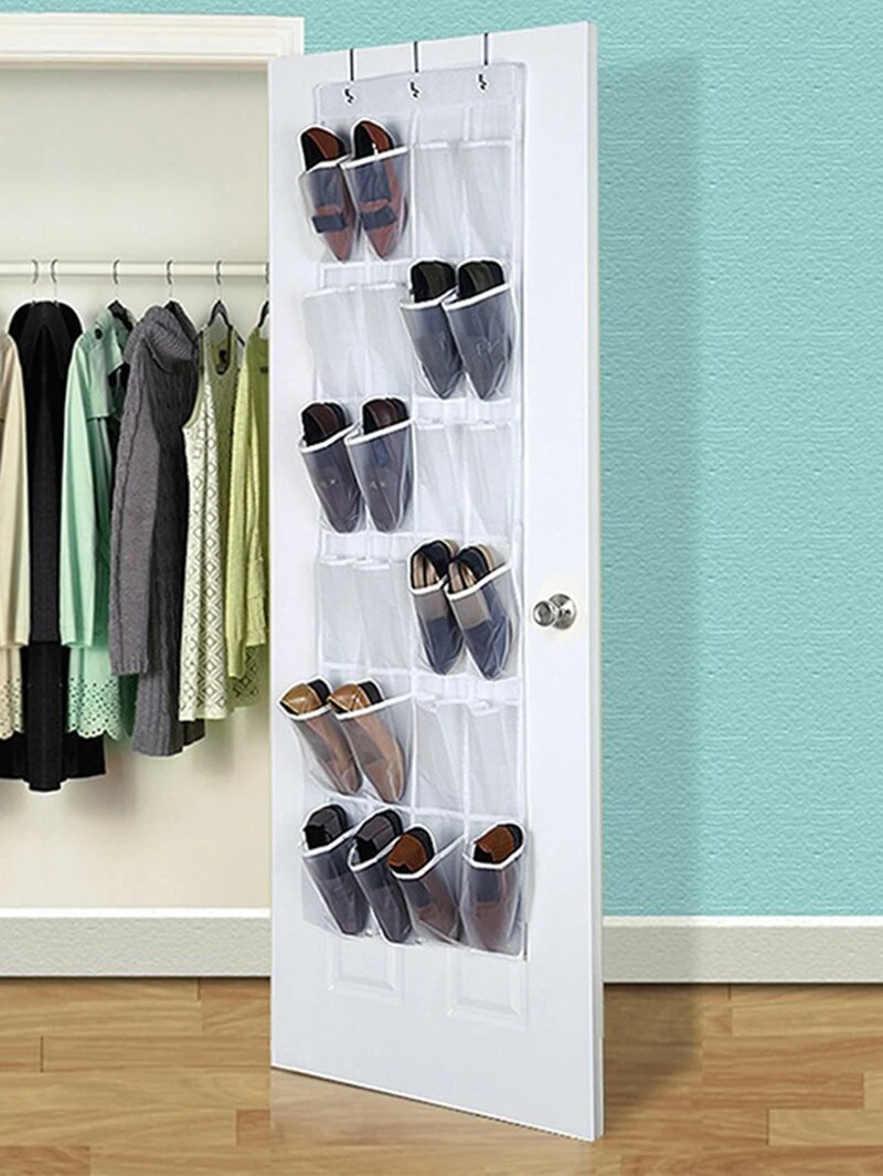 24grid Hanging Shoe Storage Bagfor Women Romwe 24grid Hanging Shoe Storage Bag