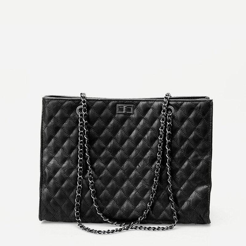 

Quilted Chain Shoulder Bag, Black