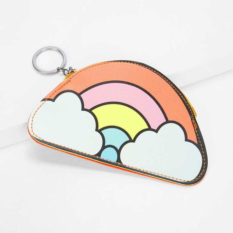 

Rainbow Design Coin Purse, Multicolor