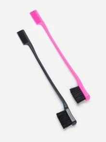 2 Chiếc Lược Đa Năng Hai Đầu Di Động, Bàn Chải Cạnh, Lược Điều Khiển Cạnh, Lược Chải Tóc Hai Mặt Cho Salon Tạo Kiểu Tóc, Dụng Cụ Chải Tóc Chuyên Nghiệp, Bàn Chải Màu Tóc - Nhiều màu - Xem 2