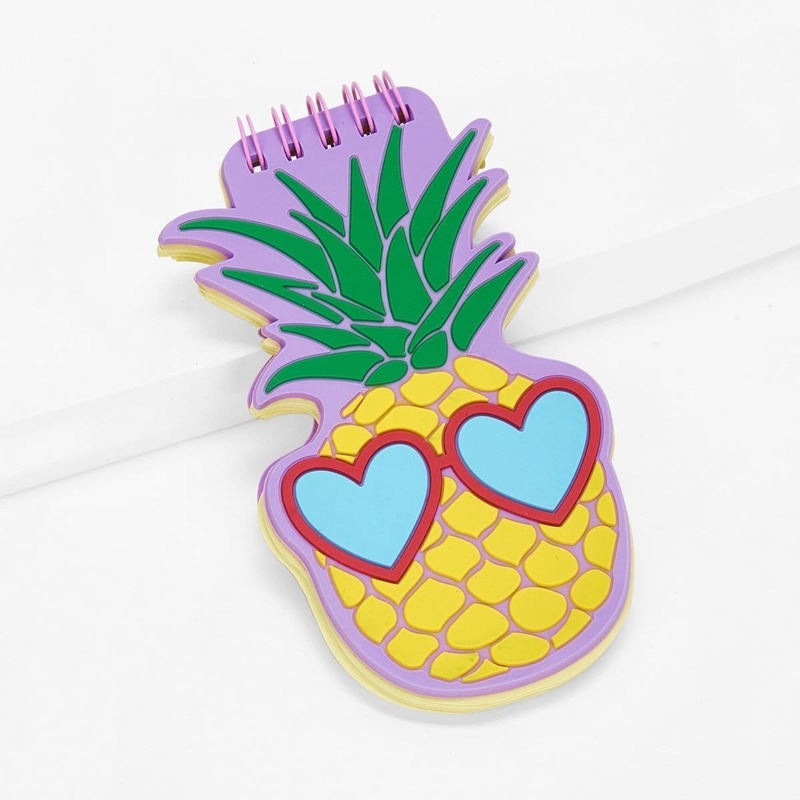 

Cartoon Pineapple Shaped Spiral Notebook
