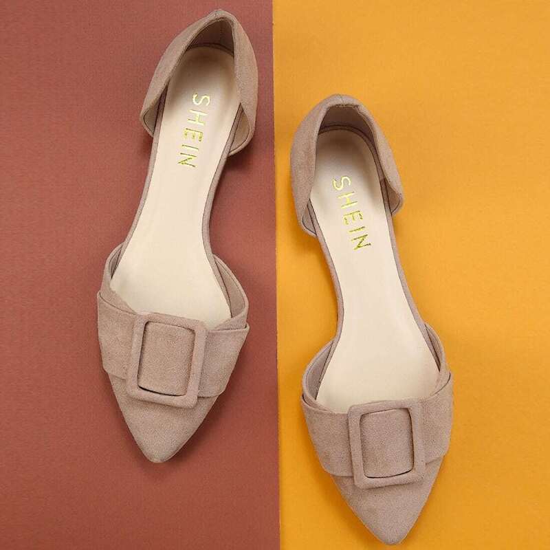 

Pointed Toe Dorsay Flats, Apricot