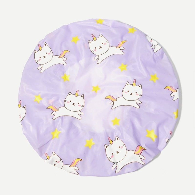 

Cartoon Dry Shower Cap, Purple
