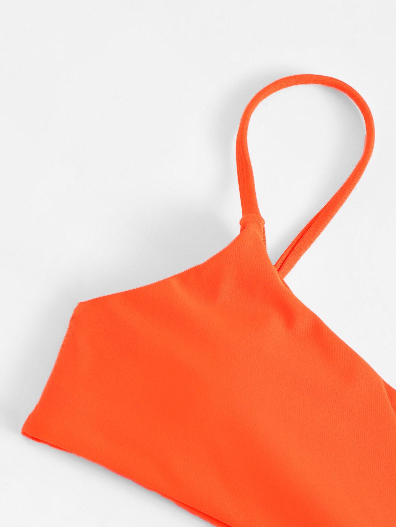 spaghetti strap top with scenery pattern bikini set