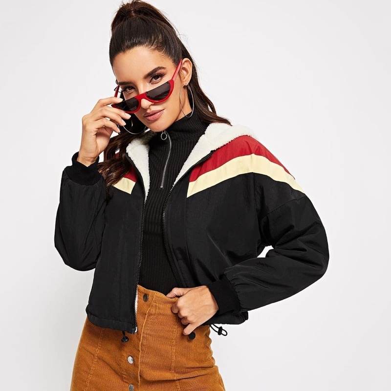 

Zip Up Color Block Jacket, Multicolor