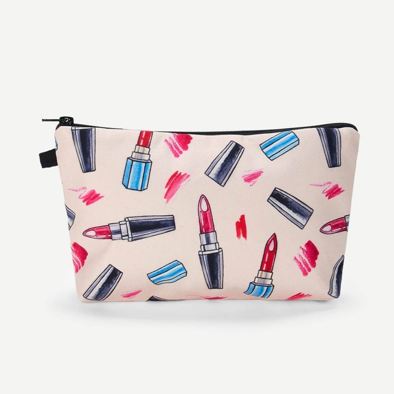 

Lipstick Pattern Makeup Bag, Multicolor