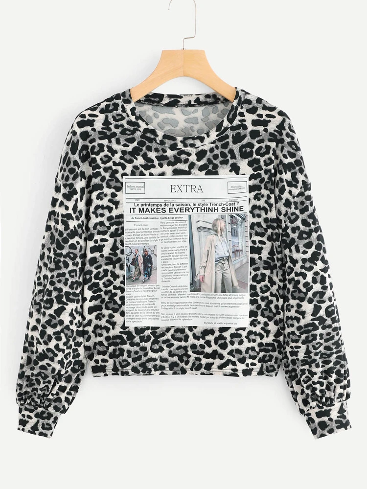 Svart och Vitt Leopard Tillfällig T Skjortor Svart och Vitt Leopard Tillfällig T Skjortor
