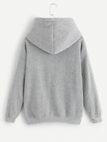 Drop Shoulder Hoodie - Grey - View 2