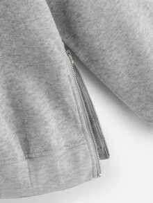 Drop Shoulder Hoodie - Grey - View 4
