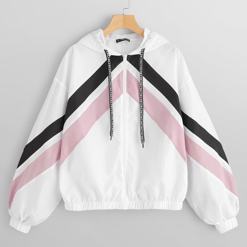 

Cut-and-Sew Hooded Jacket, Multicolor