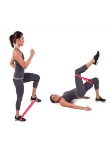 瑜伽彈性環阻力帶 - 玫瑰紅 - 查看 3