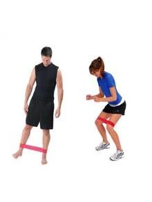 瑜伽彈性環阻力帶 - 玫瑰紅 - 查看 2