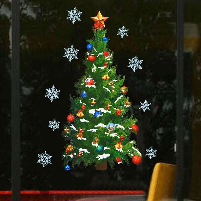 

Christmas Tree Pattern Wall Sticker 1pc