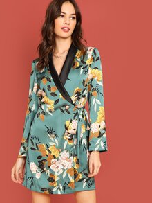 Warp Knot Floral Dress