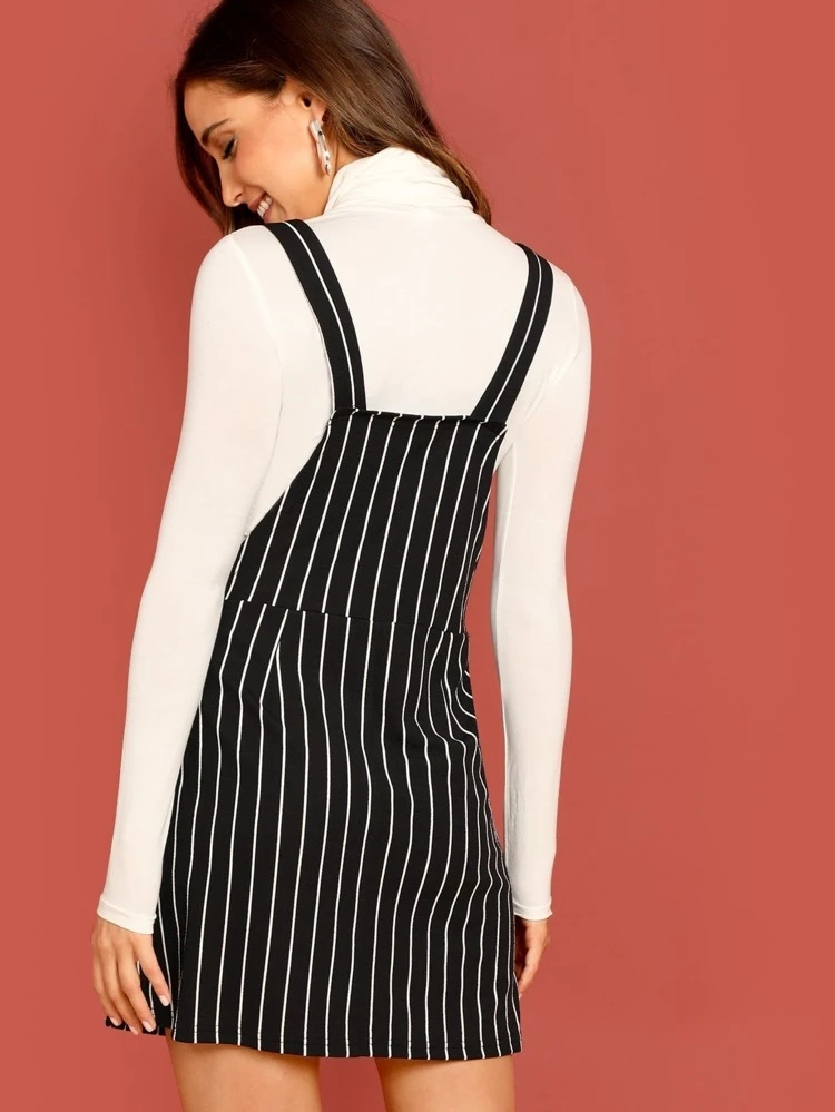 shein bib pocket front overall dress