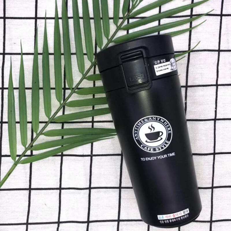 

Letter Print Vacuum Bottle 350ML, Black and white