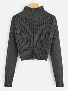 Drop Shoulder Crop Jumper