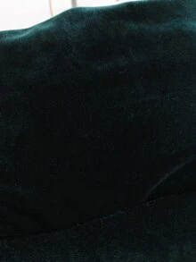 Velvet Padded Coat - Dark Green - View 7