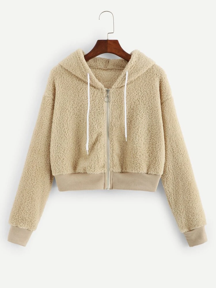 shearling hooded jacket