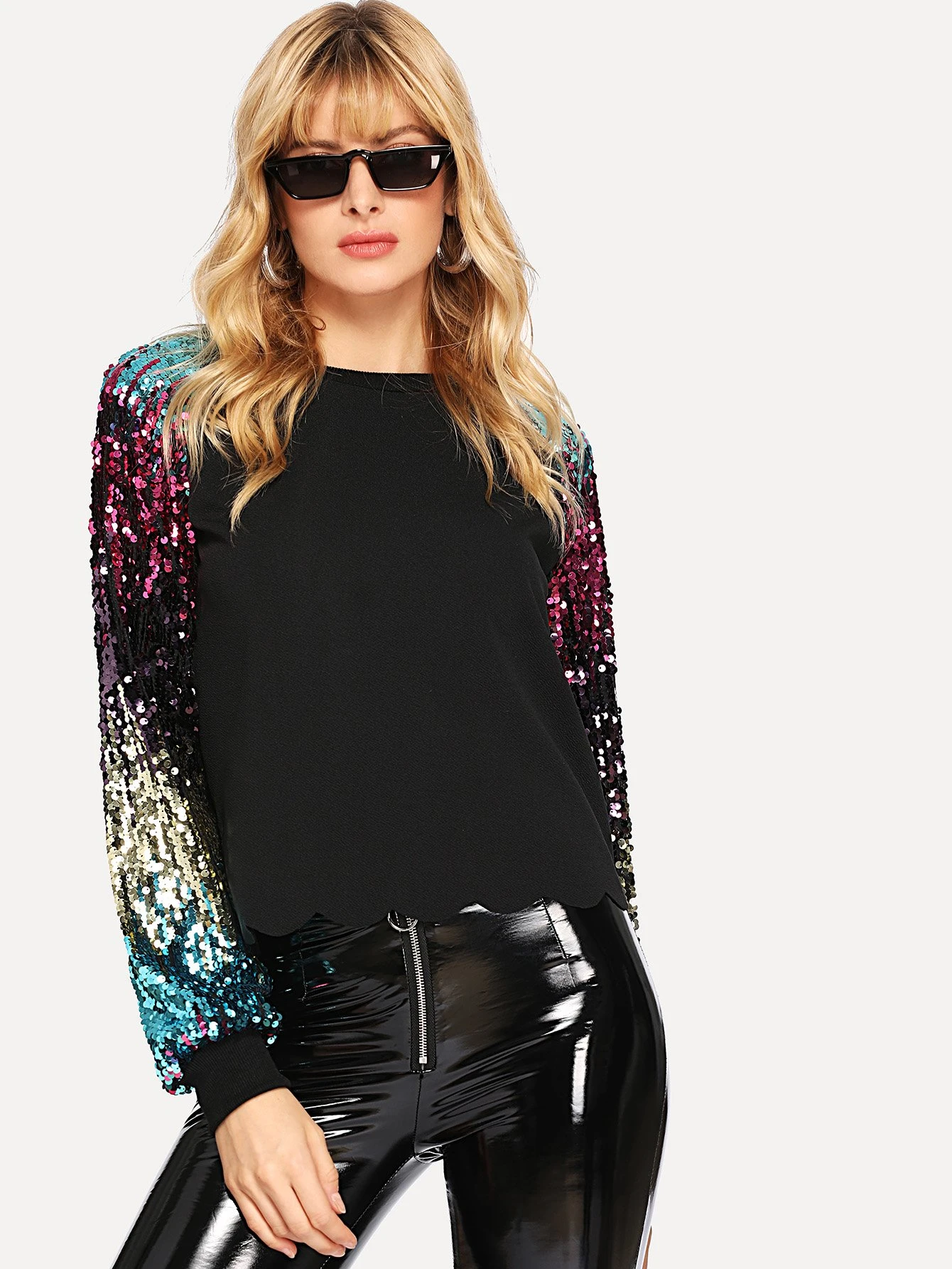Contrast sequin sweatshirt Clearance