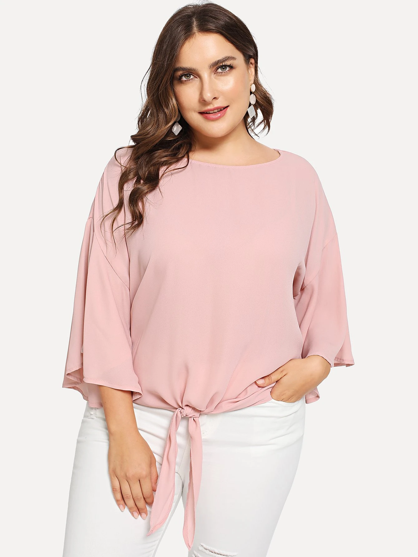 shein knot hem top