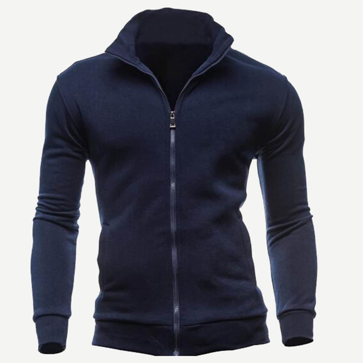 

Guys Solid Zip Up Sweatshirt, Navy
