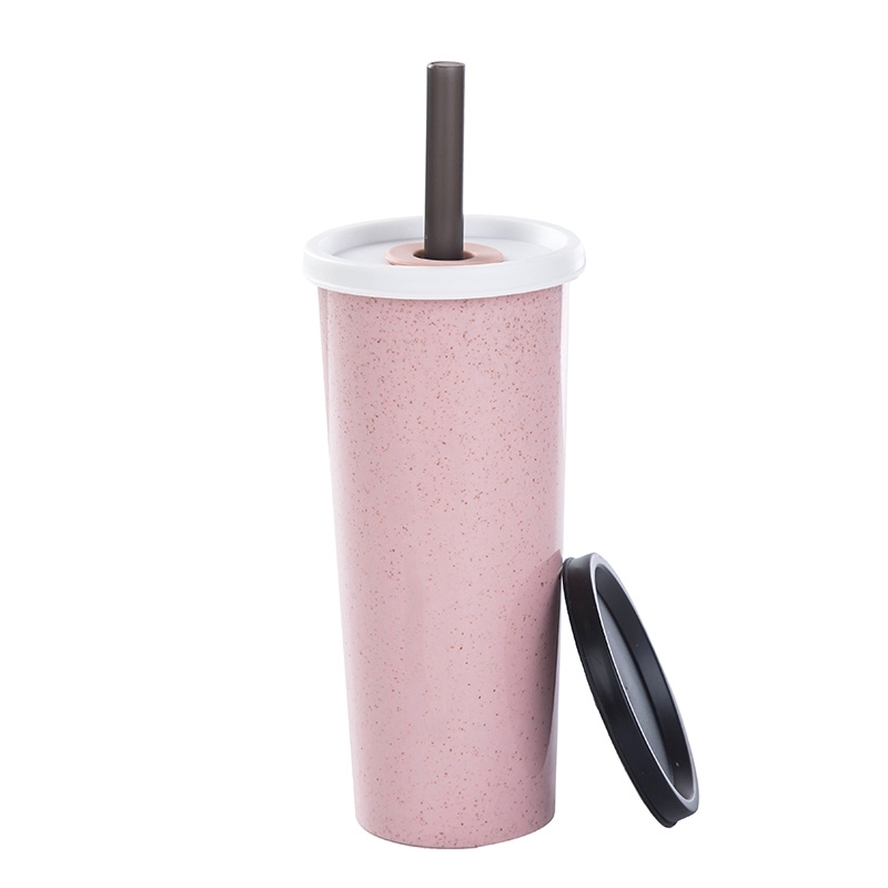 

Letter Print Bottle With Straw 500ML, Pink