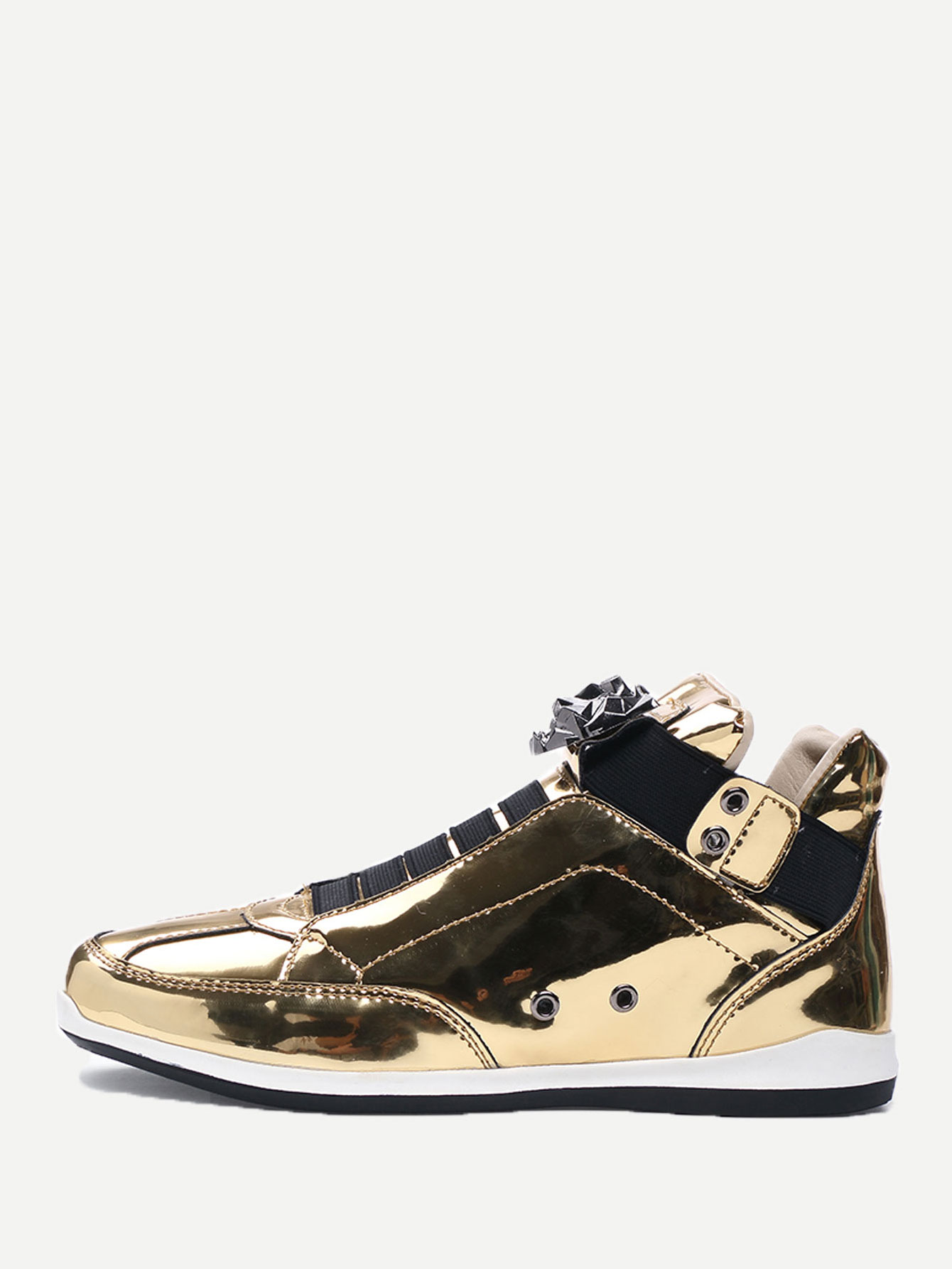 Men Metallic Slip On Sneakers