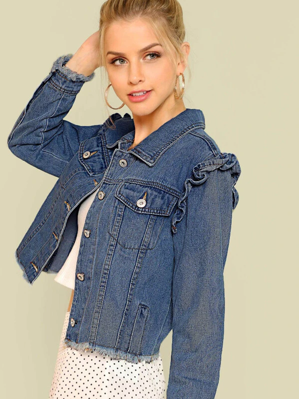cropped denim jacket shein