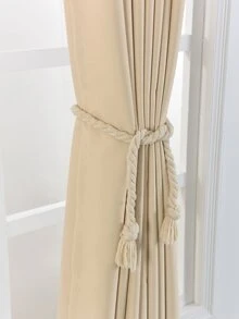 Tassel Curtain Tie Back 2pcs - Beige - View 2