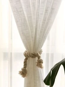 Tassel Curtain Tie Back 2pcs - Beige - View 5