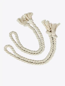 Tassel Curtain Tie Back 2pcs - Beige - View 6