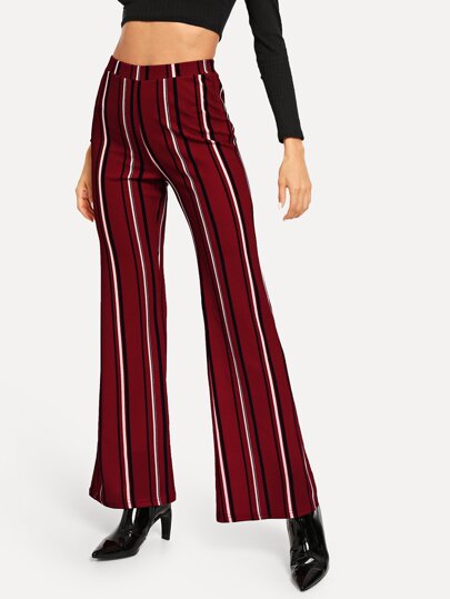 flared striped trousers