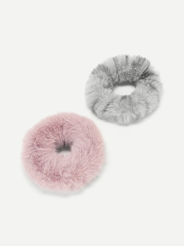 Fluffy Hair Tie 2pack Shein Usa