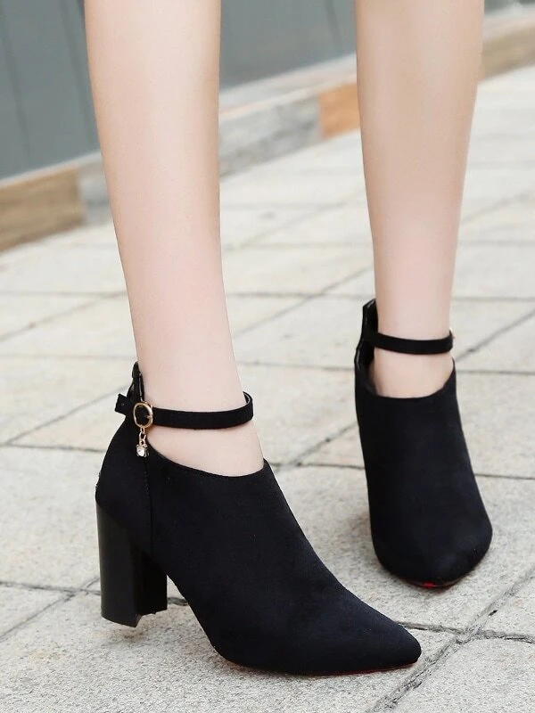 à épais suédine bride de Bottines talons à en cheville 2HIWE9DY