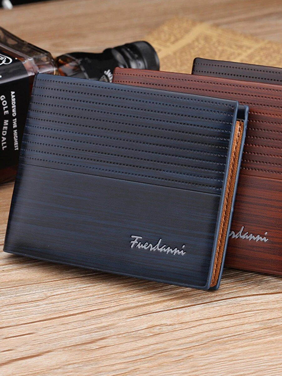 Men Fold Over Wallet - Navy Blue - View 1