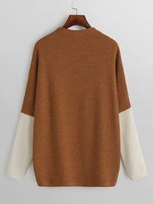 SHEIN Jersey tejido mixto bicolor - Multicolor - Ver 2
