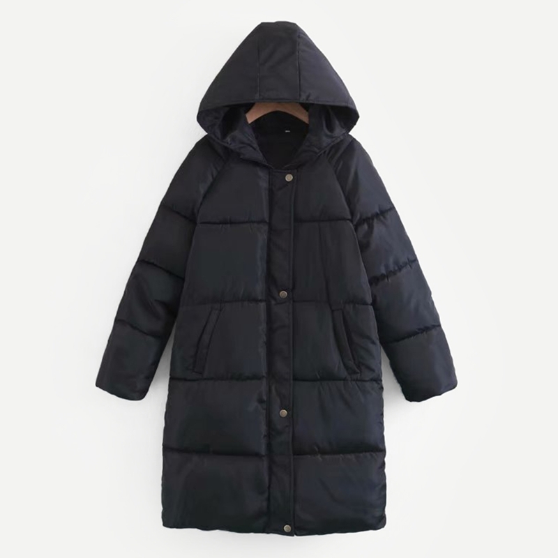

Single Breasted Hooded Puffer Coat, Black